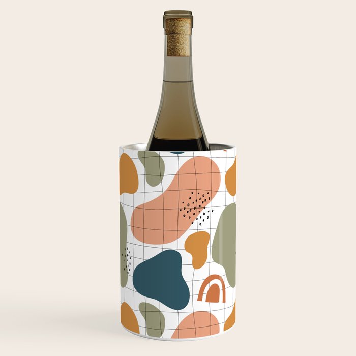 Abstract organic shape art pattern Wine Chiller Gallery Image 2