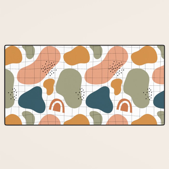 Abstract organic shape art pattern Desk Mat Gallery Image 3