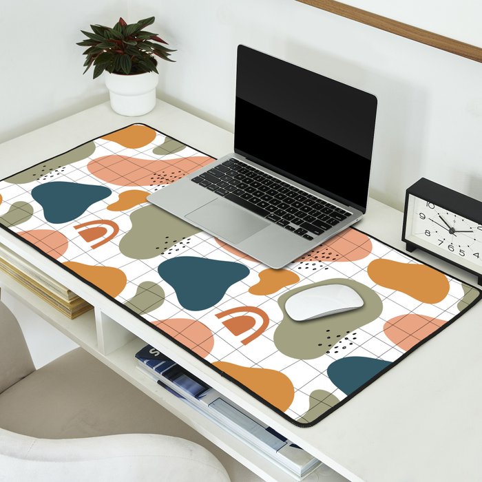 Abstract organic shape art pattern Desk Mat Gallery Image 2