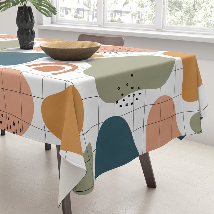 Abstract organic shape art pattern Tablecloth Gallery Image 3