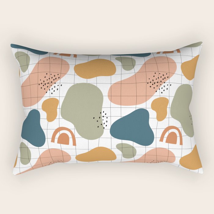 Abstract organic shape art pattern Rectangular Pillow Gallery Image 1