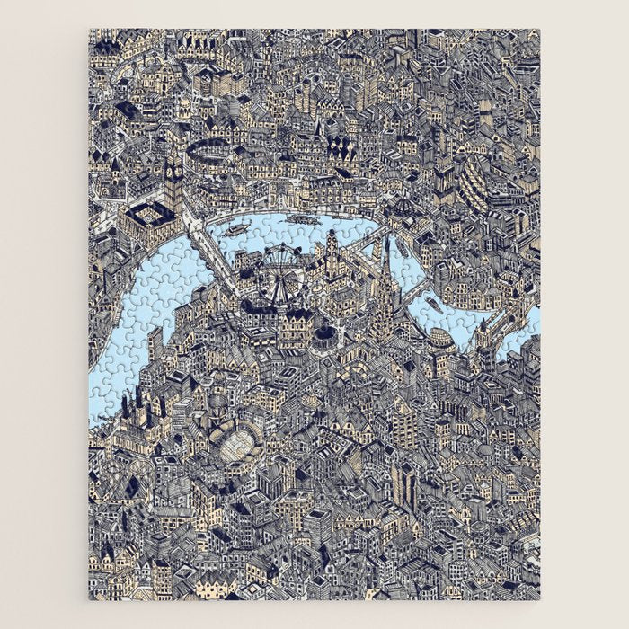 London color map city drawing illustration Thames Jigsaw Puzzle Gallery Image 1