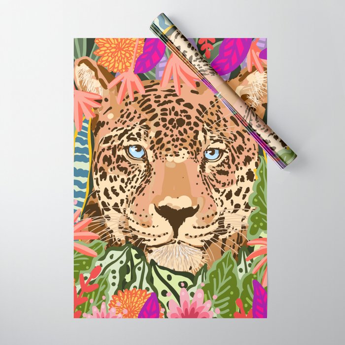 Peek A Boo Leopard Wrapping Paper Gallery Image 1