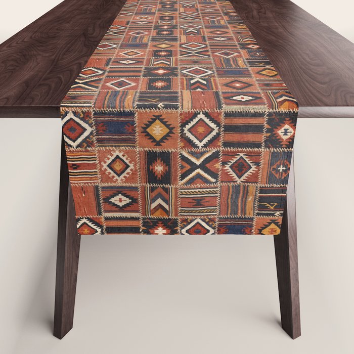 Geometric Tribal Patchwork Rug Design Table Runner Gallery Image 1