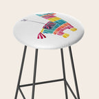 Mexican Donkey PinÌata - CMYK Palette Stool Gallery Image 2