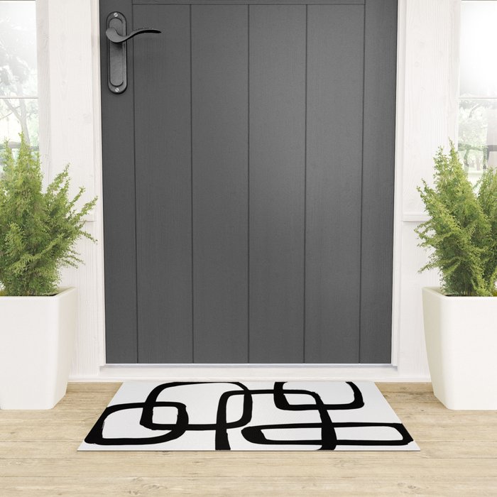 Retro Ink White Background Welcome Mat Gallery Image 3
