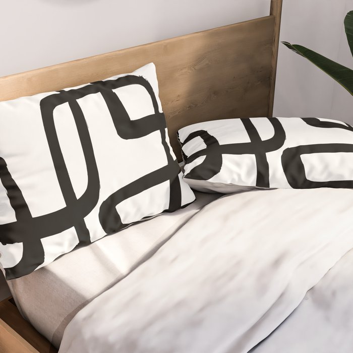 Retro Ink White Background Pillow Sham Gallery Image 2