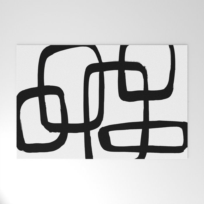 Retro Ink White Background Welcome Mat Gallery Image 1