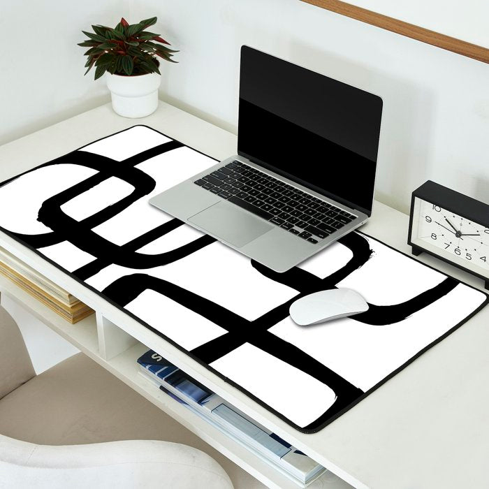 Retro Ink White Background Desk Mat Gallery Image 2