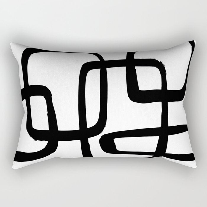 Retro Ink White Background Rectangular Pillow Gallery Image 1