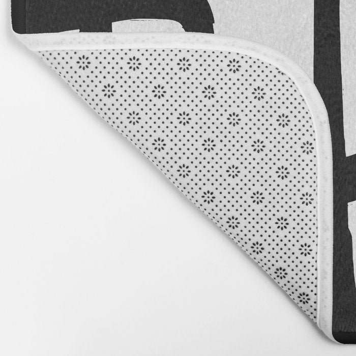 Retro Ink White Background Bath Mat Gallery Image 2