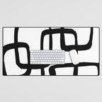 Retro Ink White Background Desk Mat Gallery Image 1