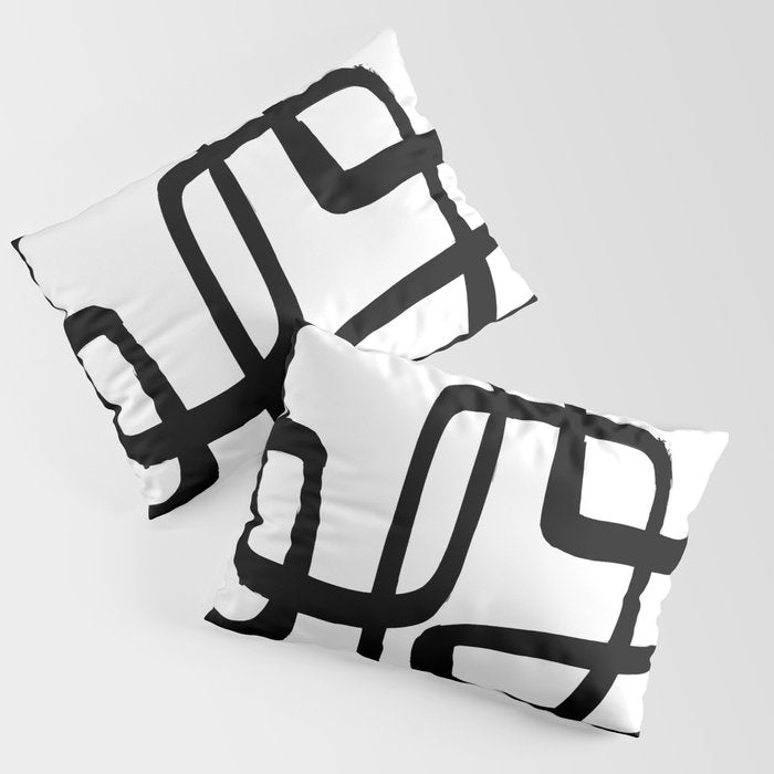 Retro Ink White Background Pillow Sham Gallery Image 3