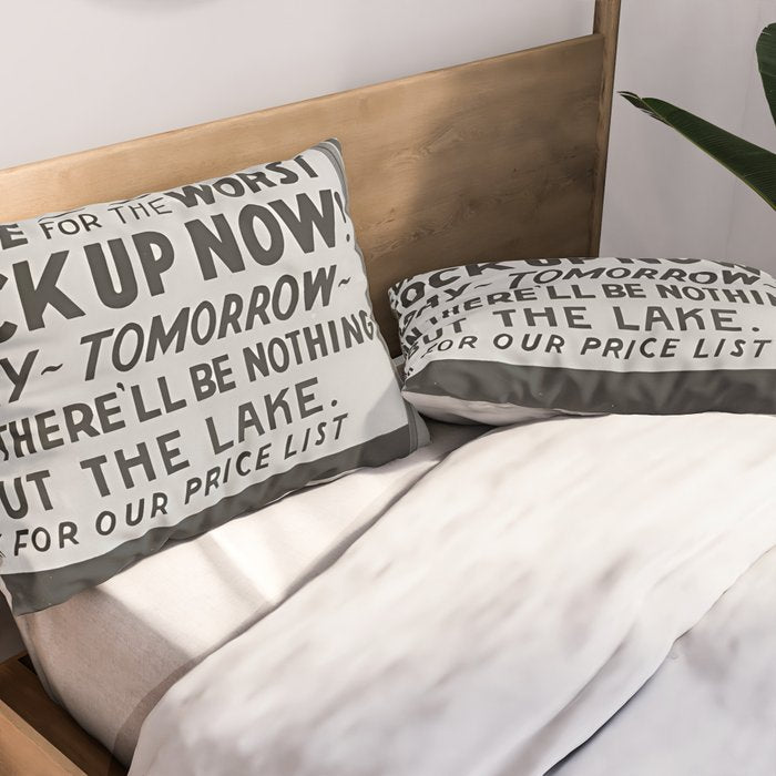 Prohibition restaurant advertising liquor and beer warning customers to stock up now on liquor and beer before prohibition goes into affect black and white illustration photograph - photography - photographs ad Pillow Sham Gallery Image 2