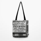 Prohibition restaurant advertising liquor and beer warning customers to stock up now on liquor and beer before prohibition goes into affect black and white illustration photograph - photography - photographs ad Tote Bag Gallery Image 2