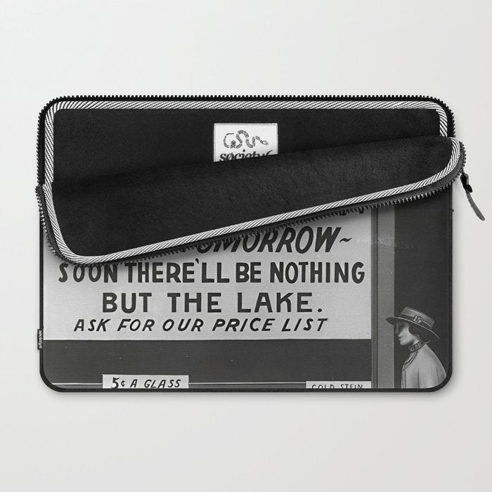 Prohibition restaurant advertising liquor and beer warning customers to stock up now on liquor and beer before prohibition goes into affect black and white illustration photograph - photography - photographs ad Laptop Sleeve Gallery Image 2