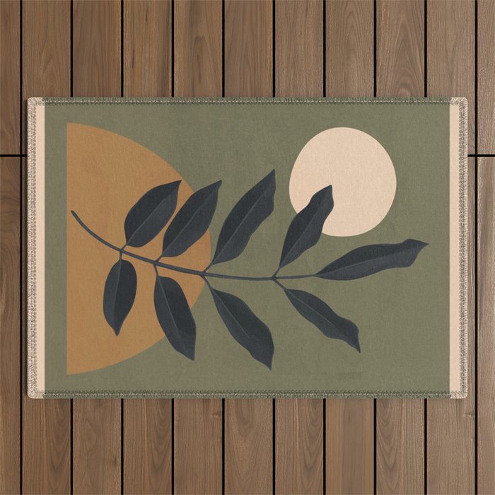 Abstract Art /Minimal Plant 40 Outdoor Rug Gallery Image 1