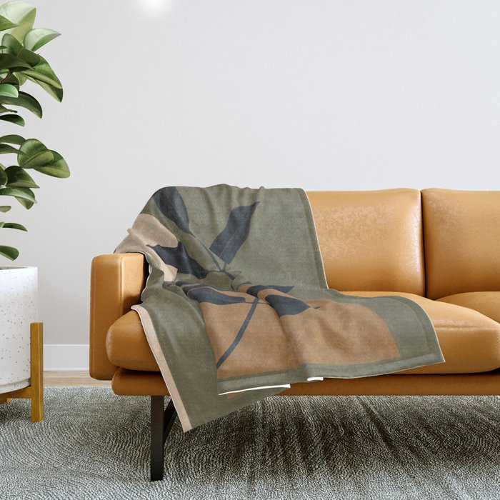 Abstract Art /Minimal Plant 40 Throw Blanket Gallery Image 1