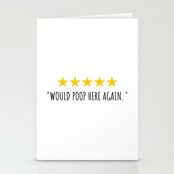 Would Poop Here Again Stationery Card Gallery Image 2