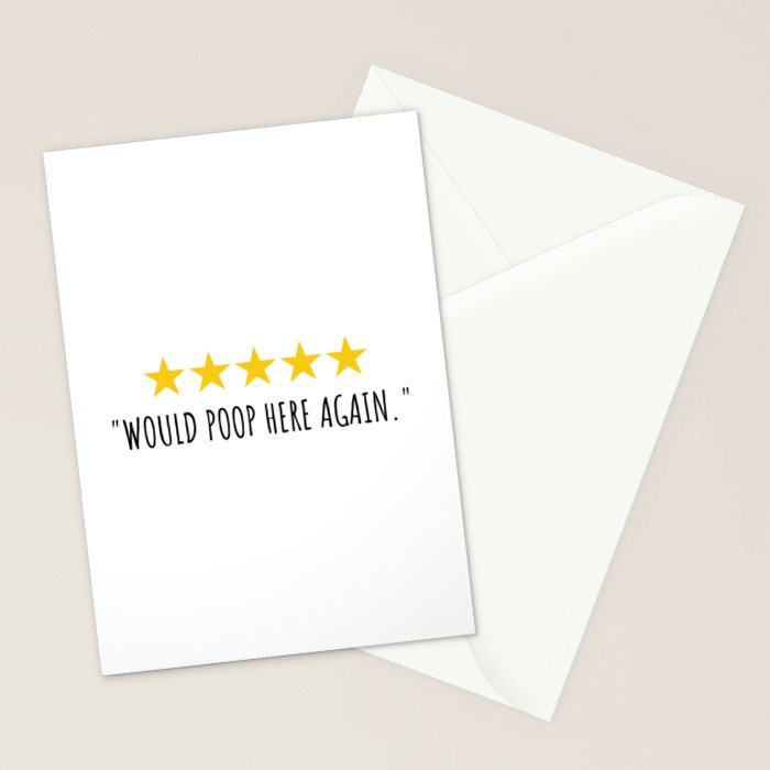 Would Poop Here Again Stationery Card Gallery Image 2