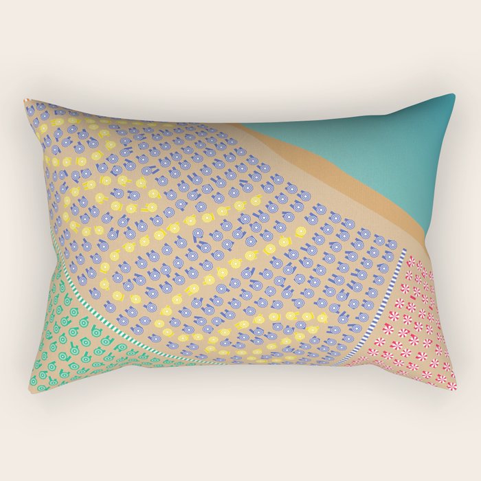 Bella / Beautiful Italy Beach Umbrellas - Aerial Italian Rectangular Pillow Gallery Image 2