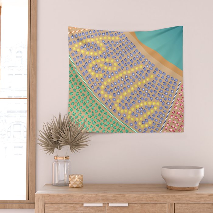 Bella / Beautiful Italy Beach Umbrellas - Aerial Italian Wall Tapestry Gallery Image 2