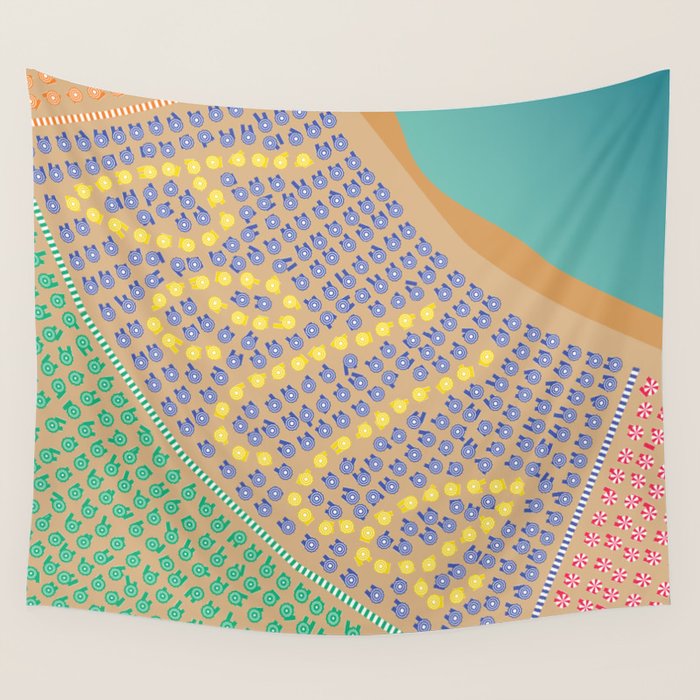 Bella / Beautiful Italy Beach Umbrellas - Aerial Italian Wall Tapestry Gallery Image 4