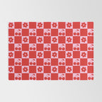 Cherry Flowers Pink & Red Checker Rug Gallery Image 2
