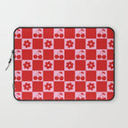 Cherry Flowers Pink & Red Checker Laptop Sleeve Gallery Image 1