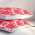 Cherry Flowers Pink & Red Checker Pillow Sham Gallery Image 3