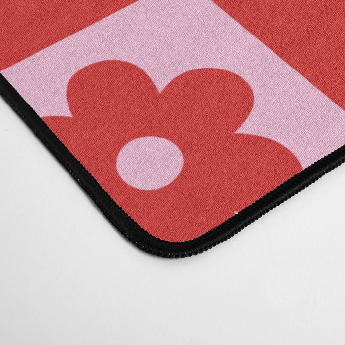 Cherry Flowers Pink & Red Checker Desk Mat Gallery Image 4
