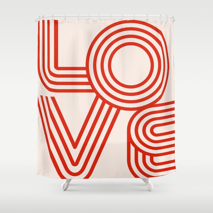 Love Typography Shower Curtain Gallery Image 1