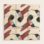 Red Hummingbird  Wood Wall Art Gallery Image 1