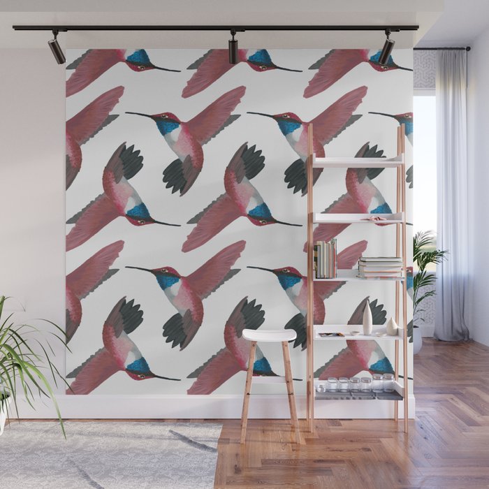 Red Hummingbird  Wall Mural Gallery Image 1