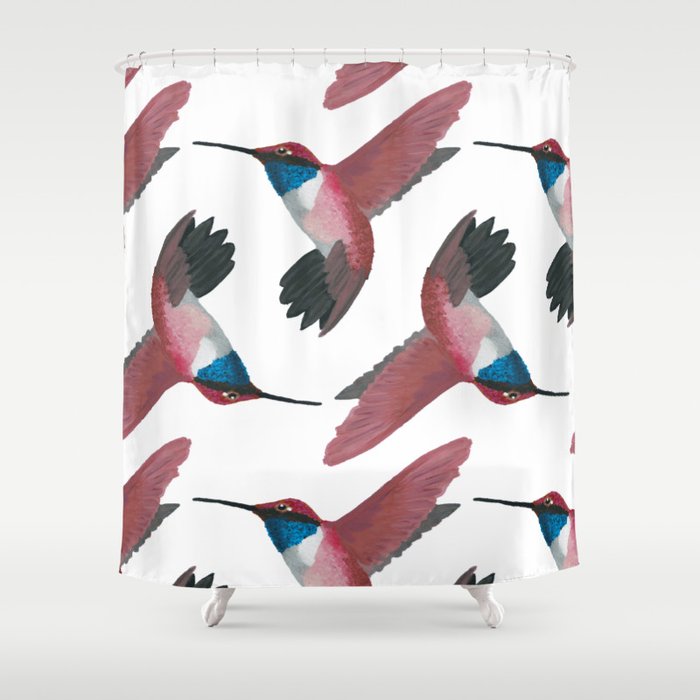 Red Hummingbird  Shower Curtain Gallery Image 1