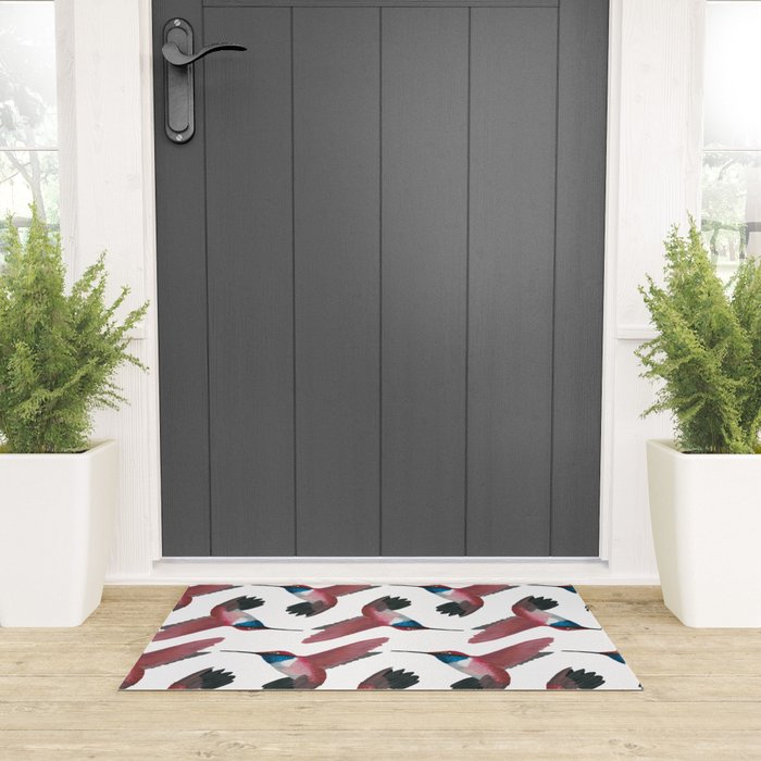 Red Hummingbird  Welcome Mat Gallery Image 3