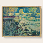 VaÌclav RadimskyÌ Landscape with lily pond Oil Painting  Serving Tray Gallery Image 1