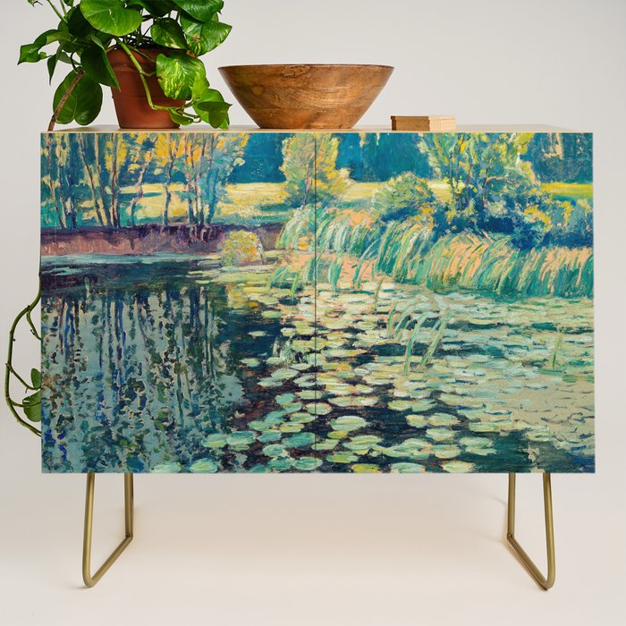 VaÌclav RadimskyÌ Landscape with lily pond Oil Painting  Credenza Gallery Image 1