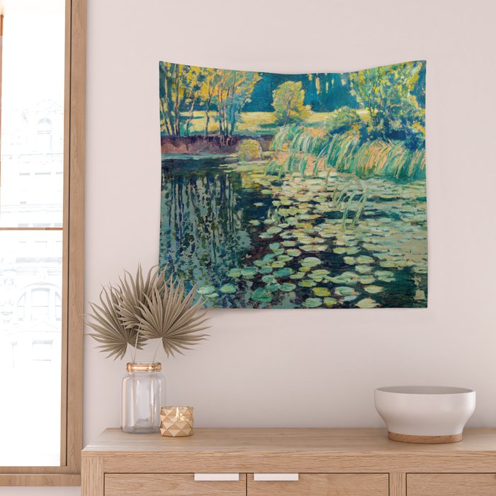 VaÌclav RadimskyÌ Landscape with lily pond Oil Painting  Wall Tapestry Gallery Image 2