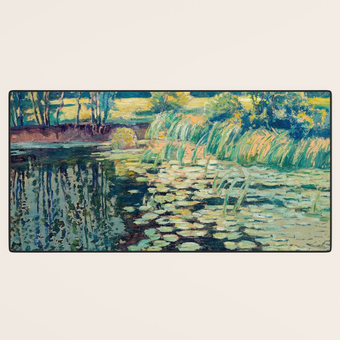 VaÌclav RadimskyÌ Landscape with lily pond Oil Painting  Desk Mat Gallery Image 3