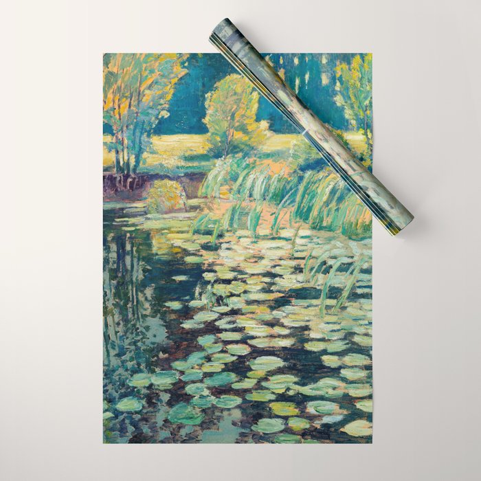 VaÌclav RadimskyÌ Landscape with lily pond Oil Painting  Wrapping Paper Gallery Image 1