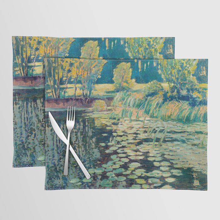 VaÌclav RadimskyÌ Landscape with lily pond Oil Painting  Placemat Gallery Image 1