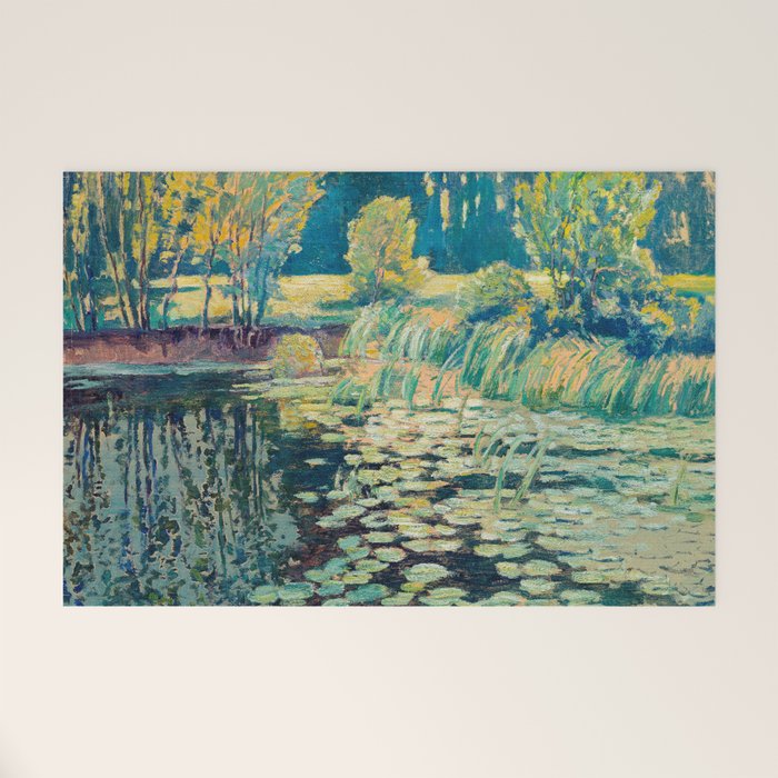 VaÌclav RadimskyÌ Landscape with lily pond Oil Painting  Welcome Mat Gallery Image 1