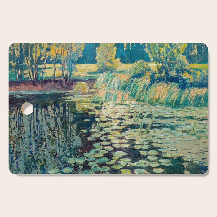 VaÌclav RadimskyÌ Landscape with lily pond Oil Painting  Cutting Board Gallery Image 1