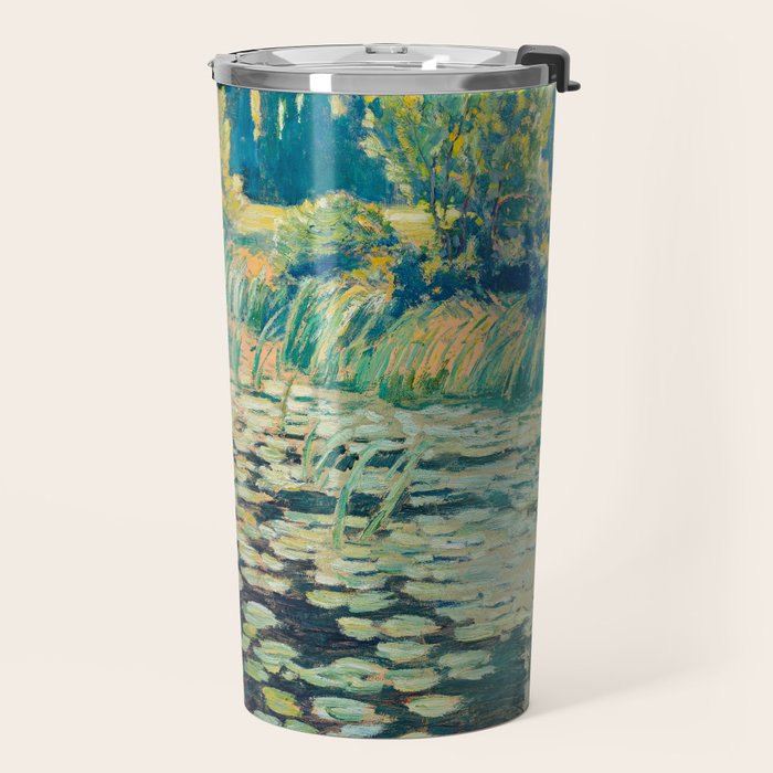 VaÌclav RadimskyÌ Landscape with lily pond Oil Painting  Travel Mug Gallery Image 2