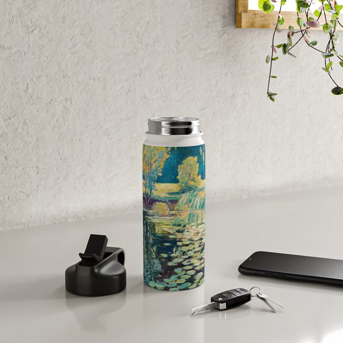 VaÌclav RadimskyÌ Landscape with lily pond Oil Painting  Water Bottle Gallery Image 4