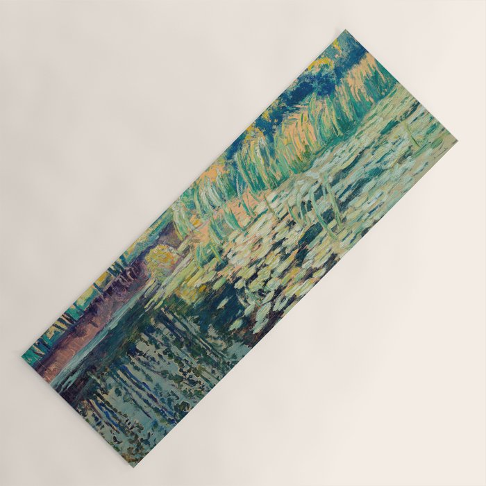 VaÌclav RadimskyÌ Landscape with lily pond Oil Painting  Yoga Mat Gallery Image 1