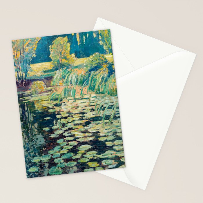 VaÌclav RadimskyÌ Landscape with lily pond Oil Painting  Stationery Card Gallery Image 2