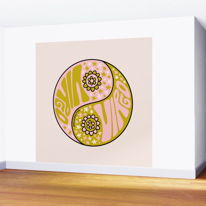 Virgo Yin Yang Wall Mural Gallery Image 2