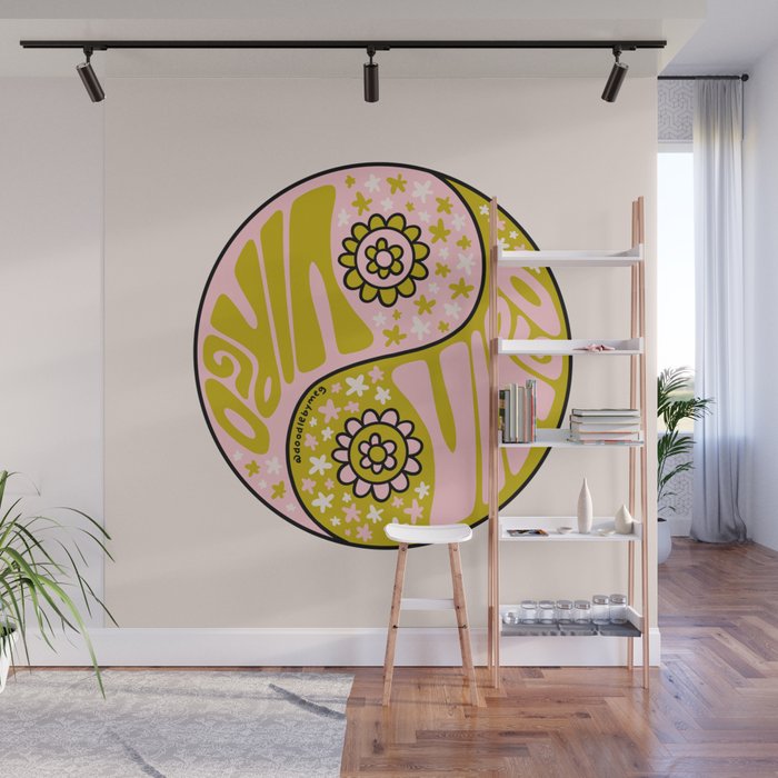 Virgo Yin Yang Wall Mural Gallery Image 1